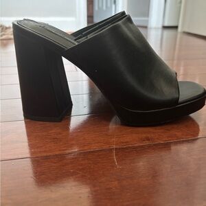 Black Women's Block Heel Mules